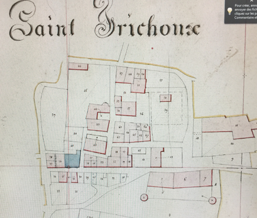 St Frichoux – a map of the village 1826